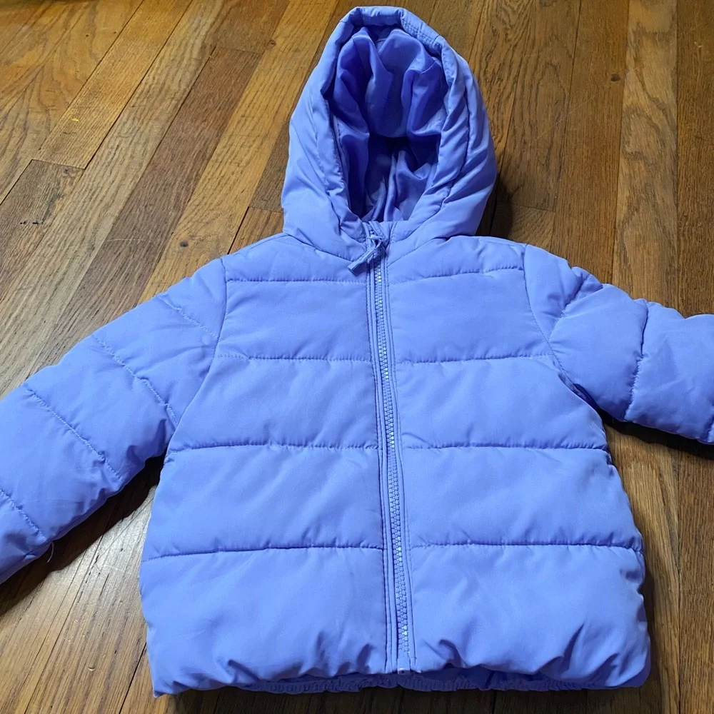 The Children’s Place Toddler Girls Purple Hooded Puffer Jacket Size 2T